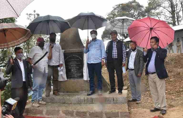 CM Neiphiu Rio with others during the inauguration of Mithun Bull Mother Farm of the Nagaland Livestock Development Board at Puliebadze on May 1. (DIPR Photo)